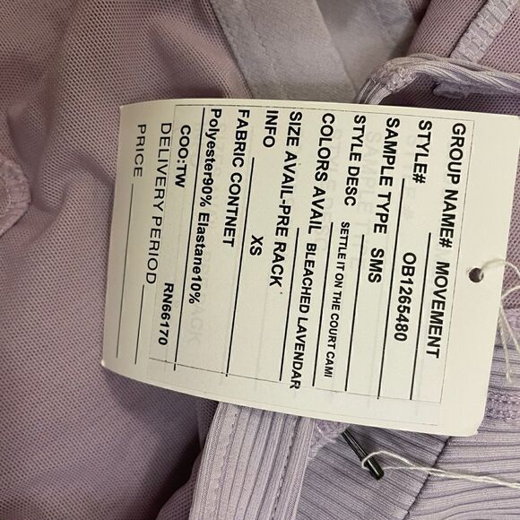 FREE PEOPLE SETTLE IT ON THE COURT CROP RIBBED TANK IN LAVENDER XS - Picture 4 of 6